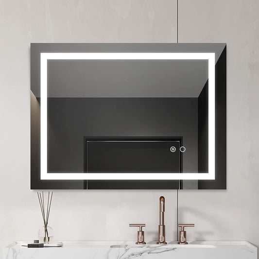 LED Wall Mounted Bathroom Mirror, Anti-Fog-0