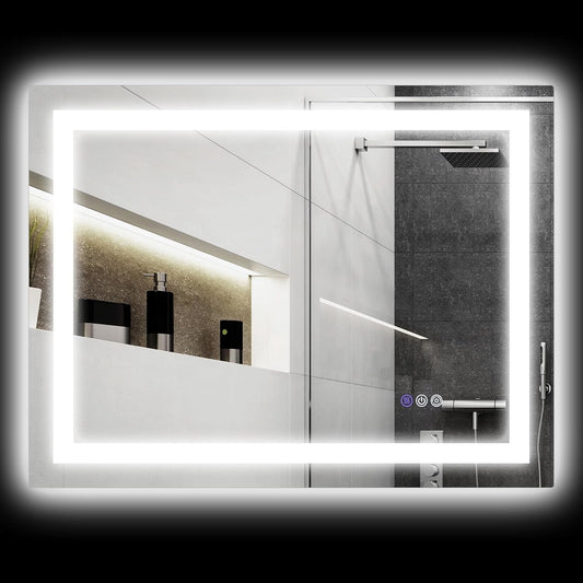 LED Bathroom Mirror with Lights and Anti-Fog Feature-0